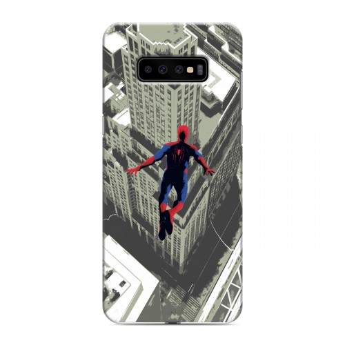 Дизайнерский пластиковый чехол для Samsung Galaxy S10 Plus Человек - паук