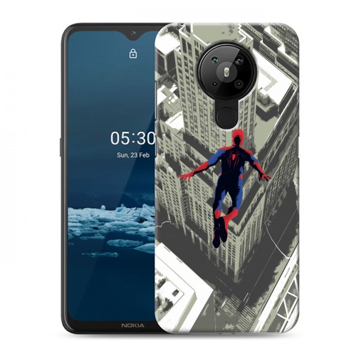 Дизайнерский пластиковый чехол для Nokia 5.3 Человек - паук