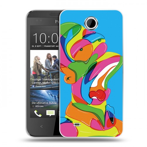 Дизайнерский пластиковый чехол для HTC Desire 300 Симпсоны