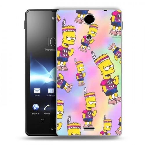 Дизайнерский пластиковый чехол для Sony Xperia TX Симпсоны