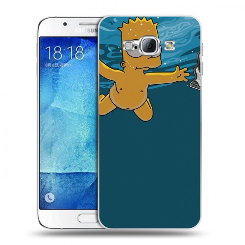 Дизайнерский пластиковый чехол для Samsung Galaxy A8 Симпсоны