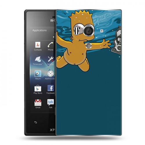 Дизайнерский пластиковый чехол для Sony Xperia acro S Симпсоны