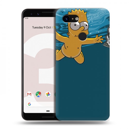 Дизайнерский пластиковый чехол для Google Pixel 3 Симпсоны