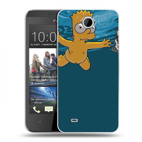 Дизайнерский пластиковый чехол для HTC Desire 300 Симпсоны