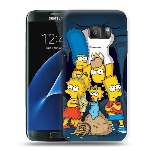 Дизайнерский силиконовый с усиленными углами чехол для Samsung Galaxy S7 Симпсоны