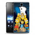 Дизайнерский пластиковый чехол для Sony Xperia TX Симпсоны