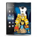 Дизайнерский пластиковый чехол для Sony Xperia acro S Симпсоны