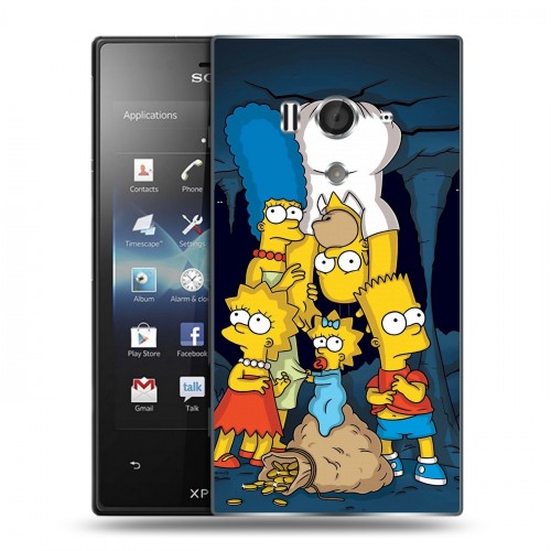 Дизайнерский пластиковый чехол для Sony Xperia acro S Симпсоны