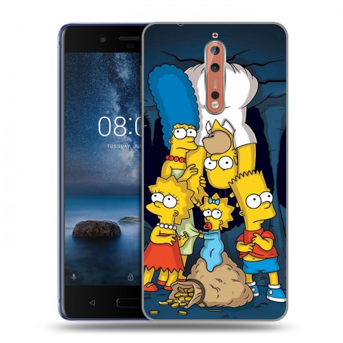 Дизайнерский пластиковый чехол для Nokia 8 Симпсоны