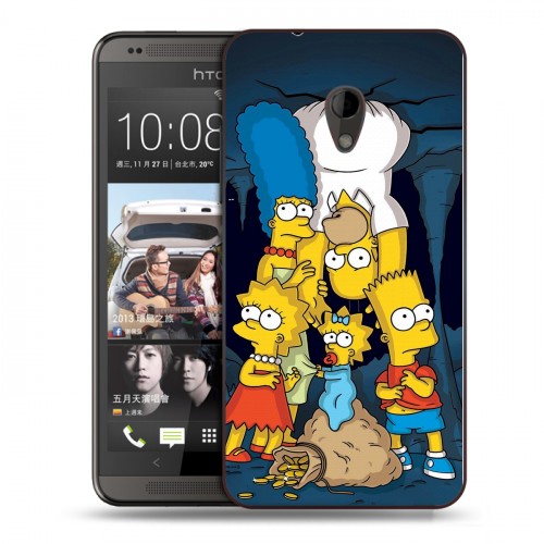 Дизайнерский пластиковый чехол для HTC Desire 700 Симпсоны