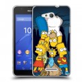 Дизайнерский пластиковый чехол для Sony Xperia E4g Симпсоны