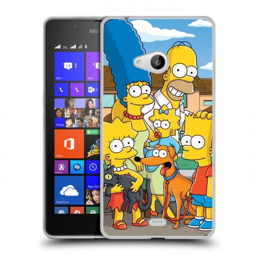 Дизайнерский пластиковый чехол для Microsoft Lumia 540 Симпсоны