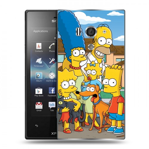 Дизайнерский пластиковый чехол для Sony Xperia acro S Симпсоны