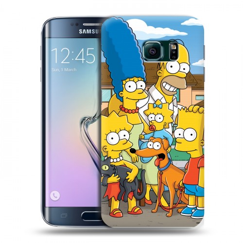 Дизайнерский пластиковый чехол для Samsung Galaxy S6 Edge Симпсоны