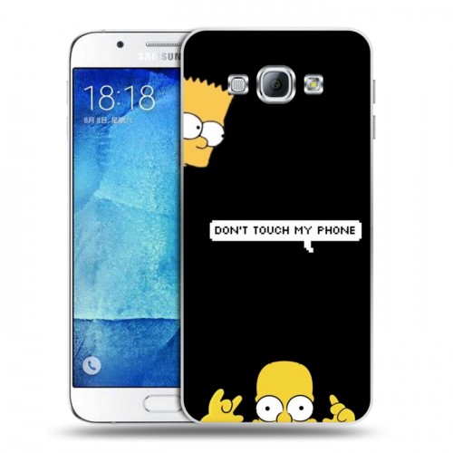 Дизайнерский пластиковый чехол для Samsung Galaxy A8 Симпсоны