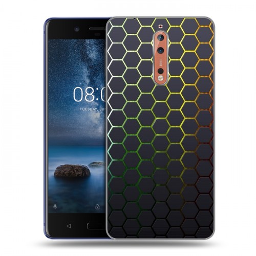 Дизайнерский пластиковый чехол для Nokia 8 Абстракции Сетка