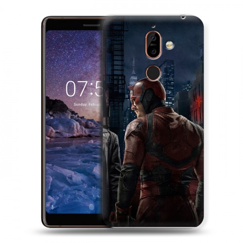 Дизайнерский пластиковый чехол для Nokia 7 Plus Сорвиголова