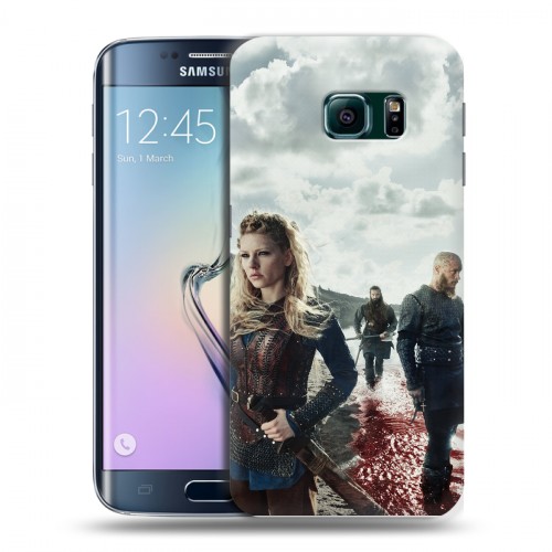 Дизайнерский пластиковый чехол для Samsung Galaxy S6 Edge викинги
