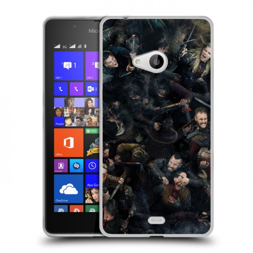 Дизайнерский пластиковый чехол для Microsoft Lumia 540 викинги