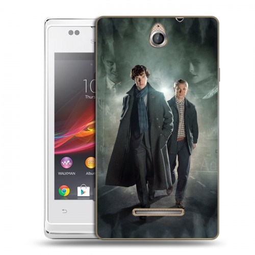 Дизайнерский силиконовый чехол для Sony Xperia E шерлок