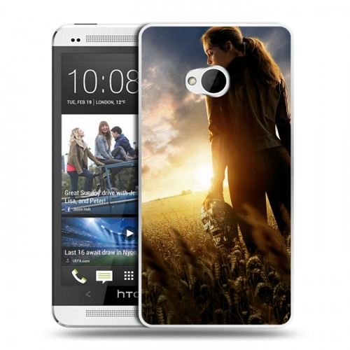 Дизайнерский пластиковый чехол для HTC One (M7) Dual SIM терминатор