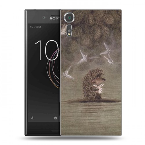 Дизайнерский пластиковый чехол для Sony Xperia XZs ежик в тумане