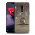 Дизайнерский пластиковый чехол для OnePlus 6 ежик в тумане