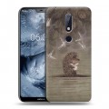 Дизайнерский пластиковый чехол для Nokia 6.1 Plus ежик в тумане