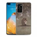 Дизайнерский силиконовый с усиленными углами чехол для Huawei P40 ежик в тумане