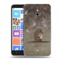 Дизайнерский пластиковый чехол для Nokia Lumia 1320 ежик в тумане