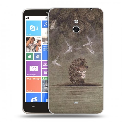 Дизайнерский пластиковый чехол для Nokia Lumia 1320 ежик в тумане