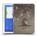 Дизайнерский силиконовый чехол для Samsung Galaxy Tab 4 10.1 ежик в тумане