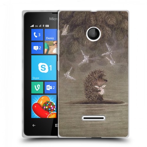 Дизайнерский пластиковый чехол для Microsoft Lumia 435 ежик в тумане