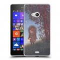 Дизайнерский пластиковый чехол для Microsoft Lumia 540 ежик в тумане