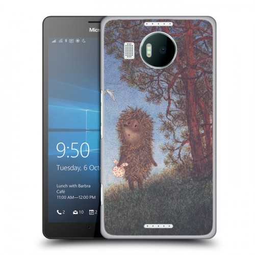 Дизайнерский пластиковый чехол для Microsoft Lumia 950 XL ежик в тумане