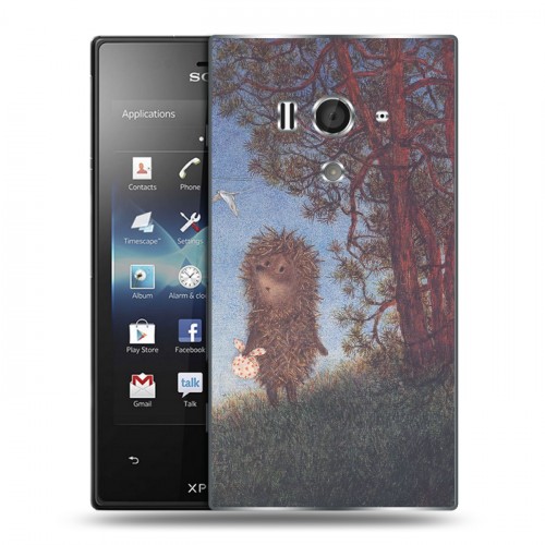 Дизайнерский пластиковый чехол для Sony Xperia acro S ежик в тумане