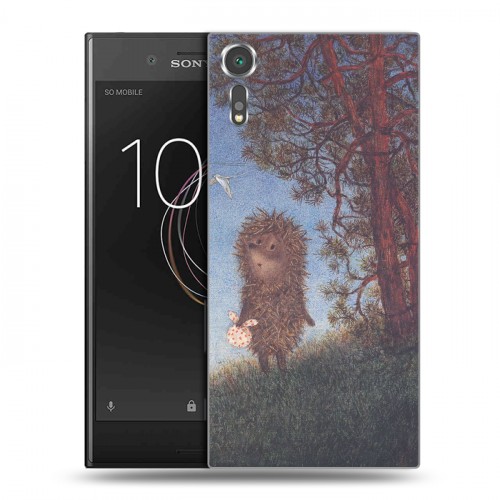 Дизайнерский пластиковый чехол для Sony Xperia XZs ежик в тумане