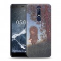 Дизайнерский пластиковый чехол для Nokia 5.1 ежик в тумане