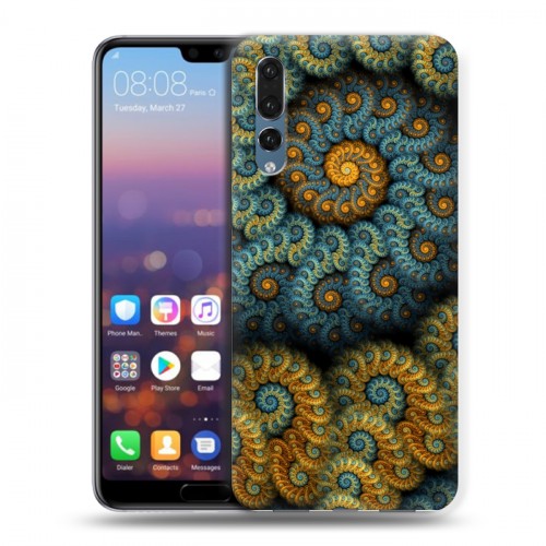 Дизайнерский силиконовый с усиленными углами чехол для Huawei P20 Pro Абстракции Спираль