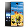 Дизайнерский пластиковый чехол для Sony Xperia TX Шрек