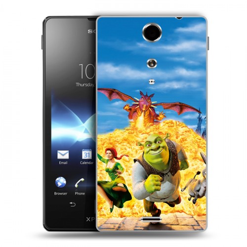 Дизайнерский пластиковый чехол для Sony Xperia TX Шрек