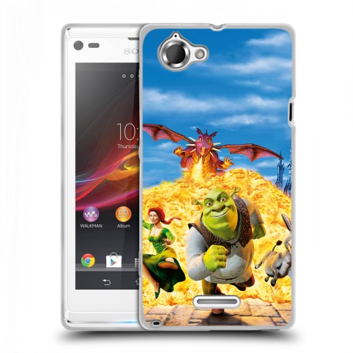 Дизайнерский пластиковый чехол для Sony Xperia L Шрек