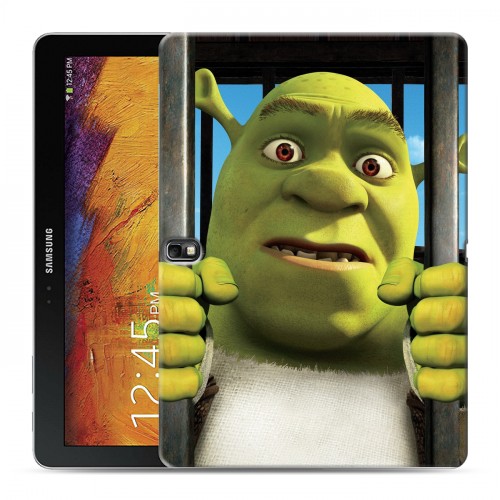 Дизайнерский силиконовый чехол для Samsung Galaxy Note 10.1 2014 editon Шрек