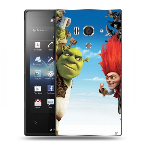 Дизайнерский пластиковый чехол для Sony Xperia acro S Шрек