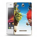 Дизайнерский пластиковый чехол для Sony Xperia E Шрек