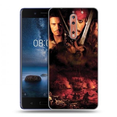 Дизайнерский пластиковый чехол для Nokia 8 	 Пираты карибского моря