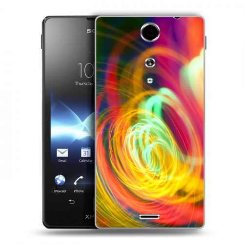 Дизайнерский пластиковый чехол для Sony Xperia TX Абстракции Спираль