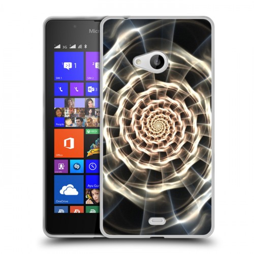 Дизайнерский пластиковый чехол для Microsoft Lumia 540 Абстракции Спираль