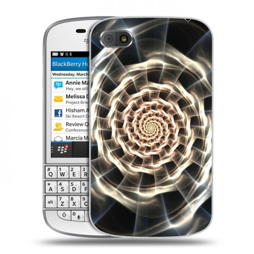 Дизайнерский пластиковый чехол для BlackBerry Q10 Абстракции Спираль
