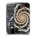 Дизайнерский пластиковый чехол для HTC Desire 500 Абстракции Спираль